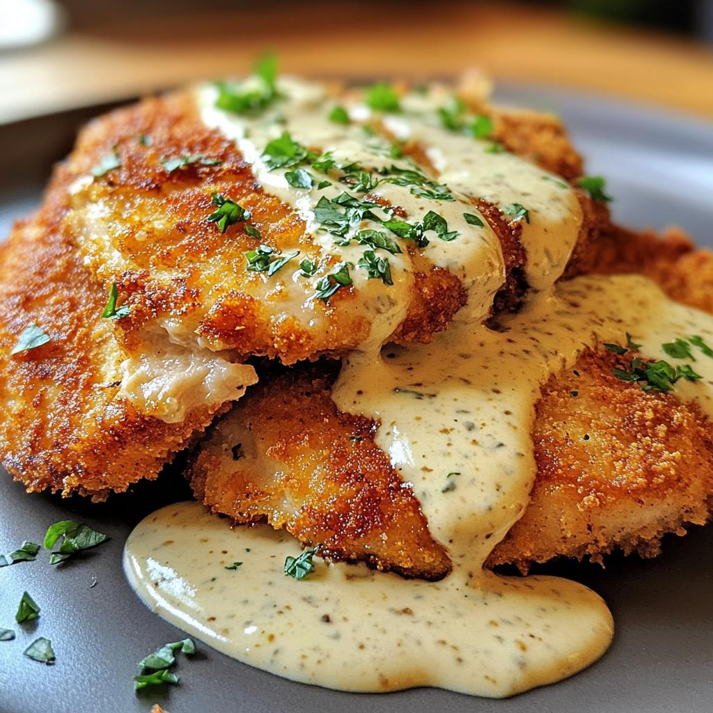 Hähnchenschnitzel mit Rahmsoße