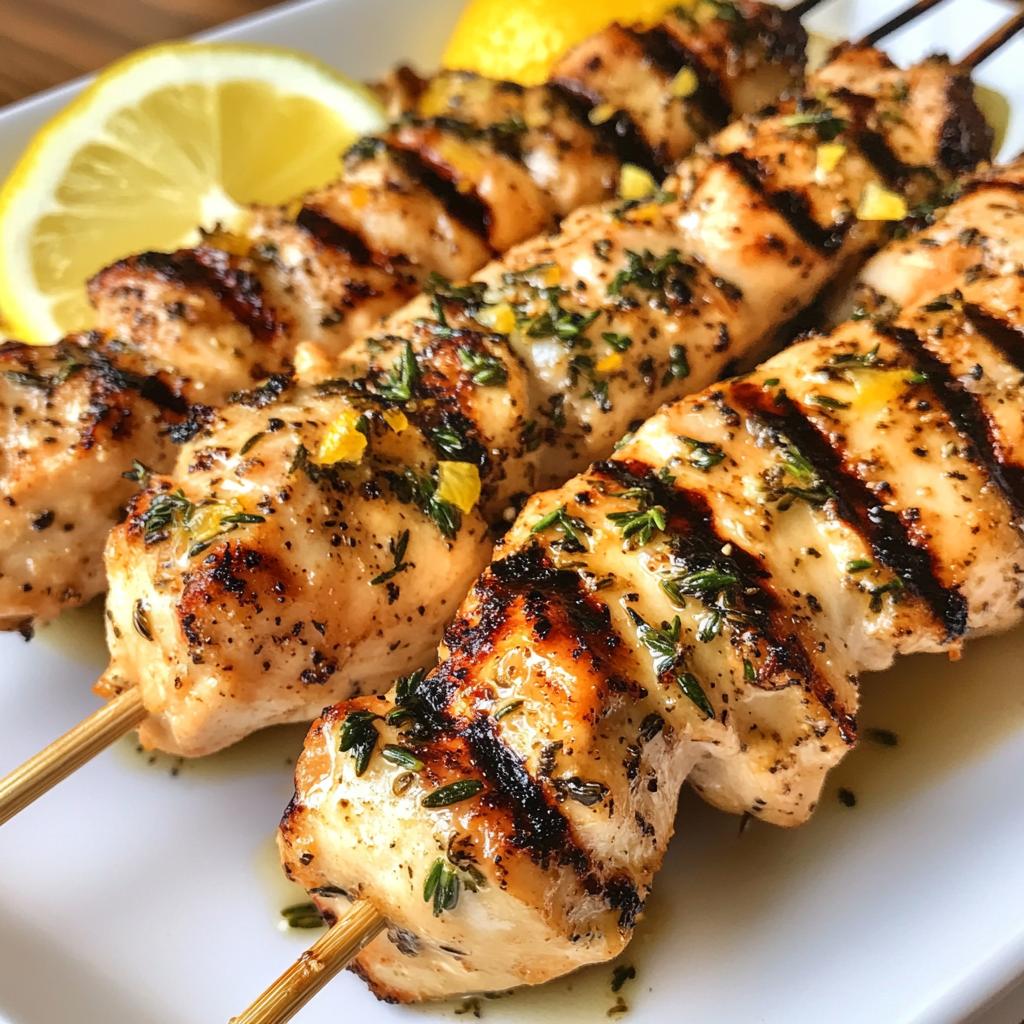 Hähnchenspieße mit Zitronen-Kräutermarinade