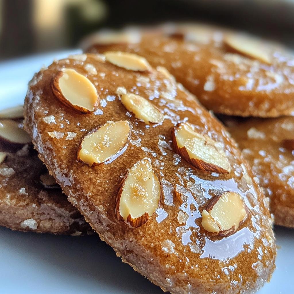 Lebkuchen weich mit Honig und Mandeln.