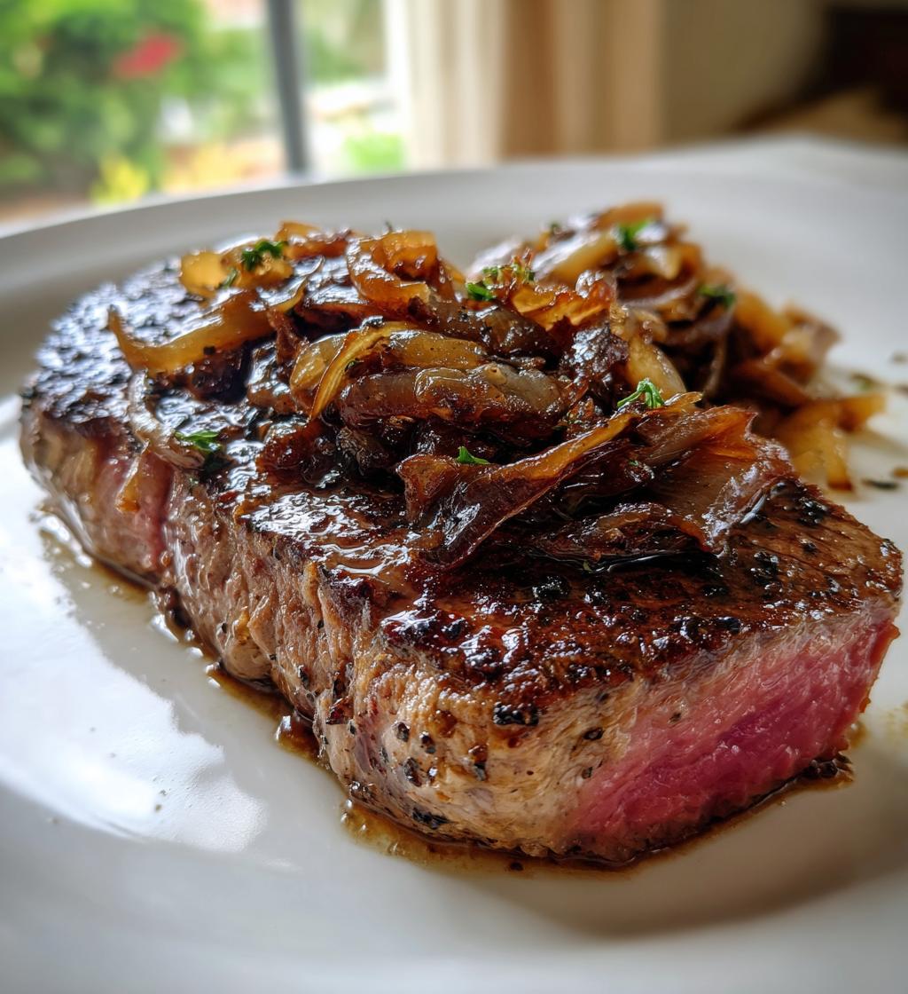Rindersteak mit Balsamico-Zwiebeln