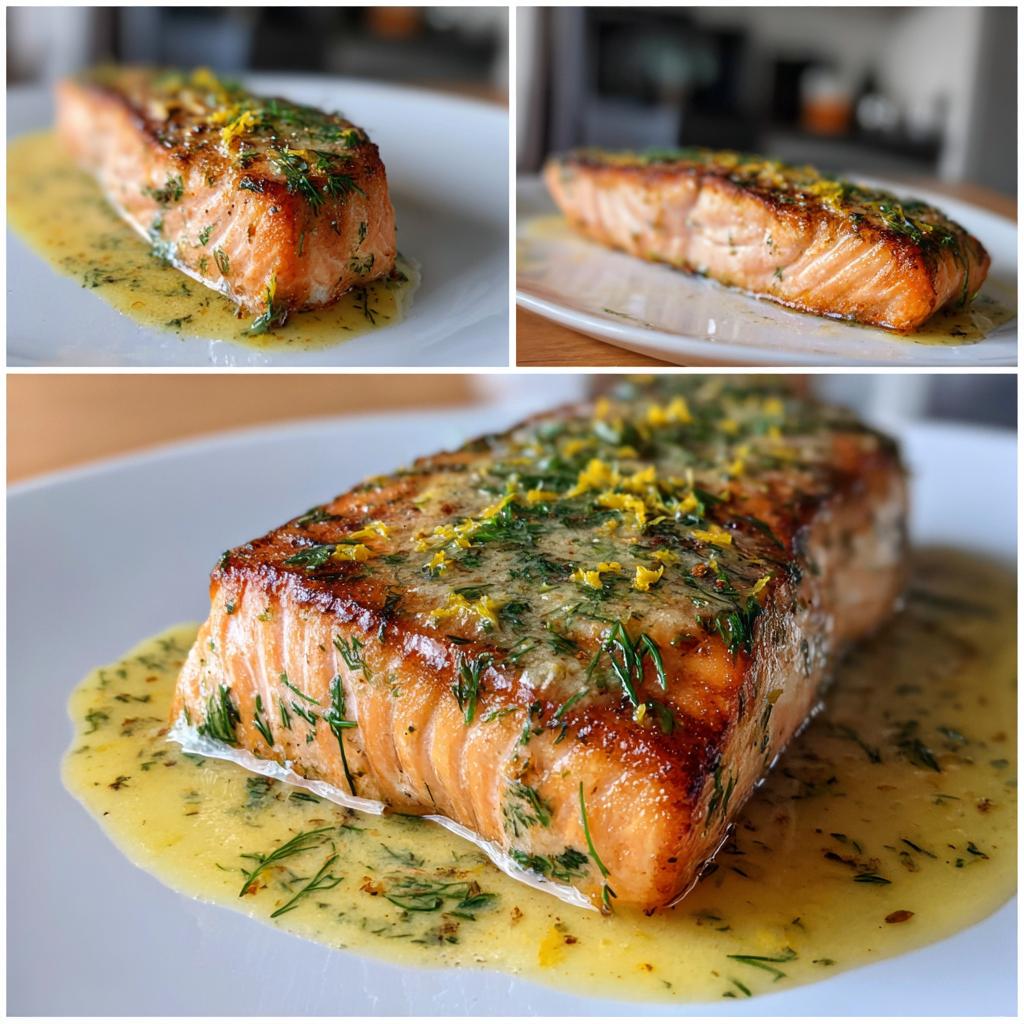 Saftiges Lachsfilet mit Zitronen-Dill-Butter