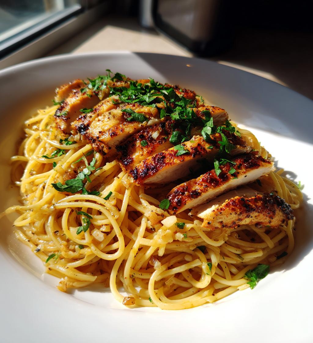 Spaghetti mit Hähnchen