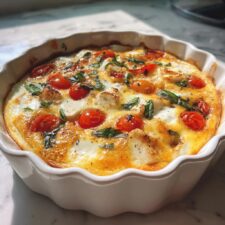 Unwiderstehlicher Krustenloser Caprese-Quiche-Salat in 35 Minuten