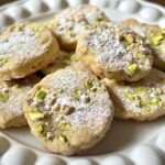 Weihnachtsplätzchen ausgefallene Sorten mit Pistazien und Rose.