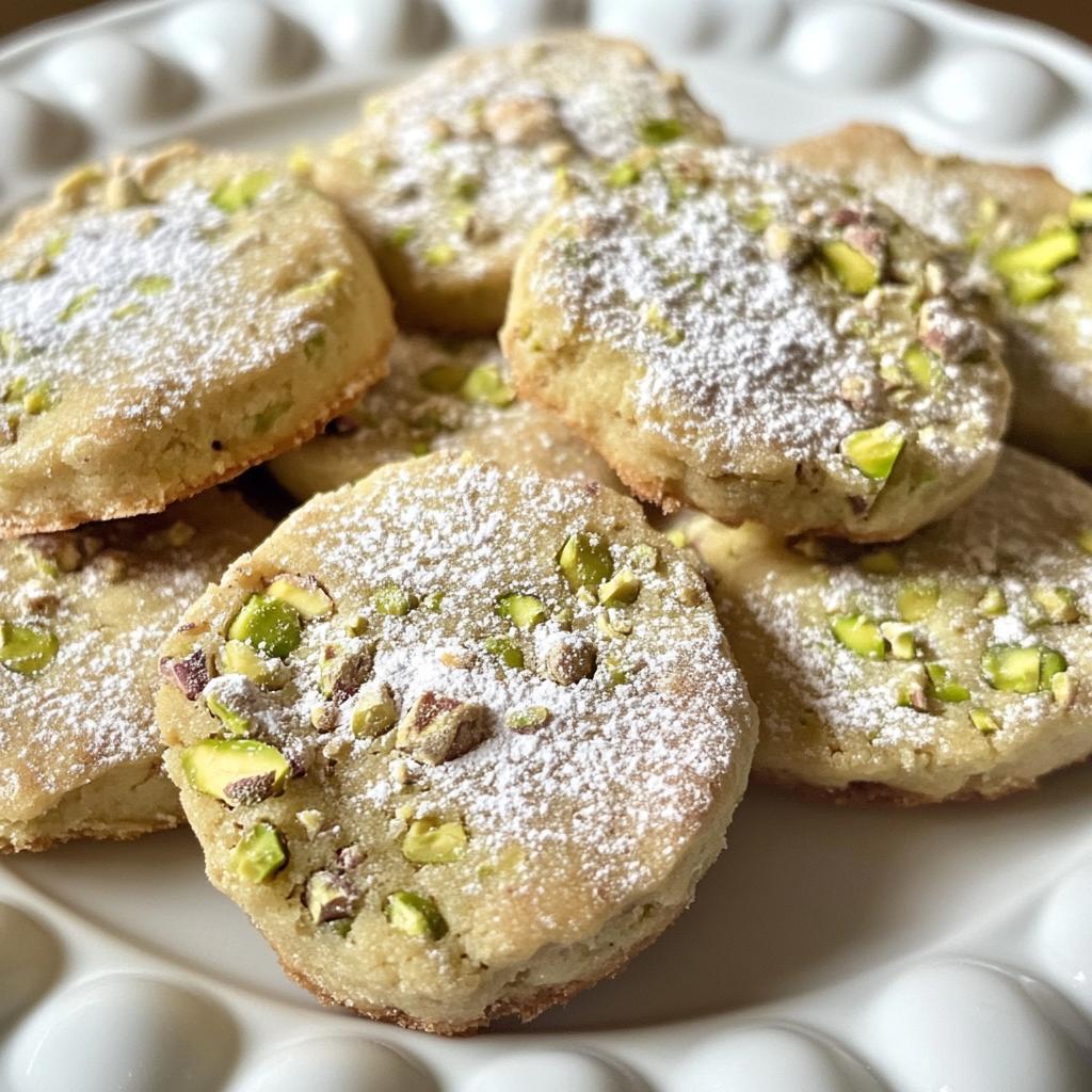 Weihnachtsplätzchen ausgefallene Sorten mit Pistazien und Rose.