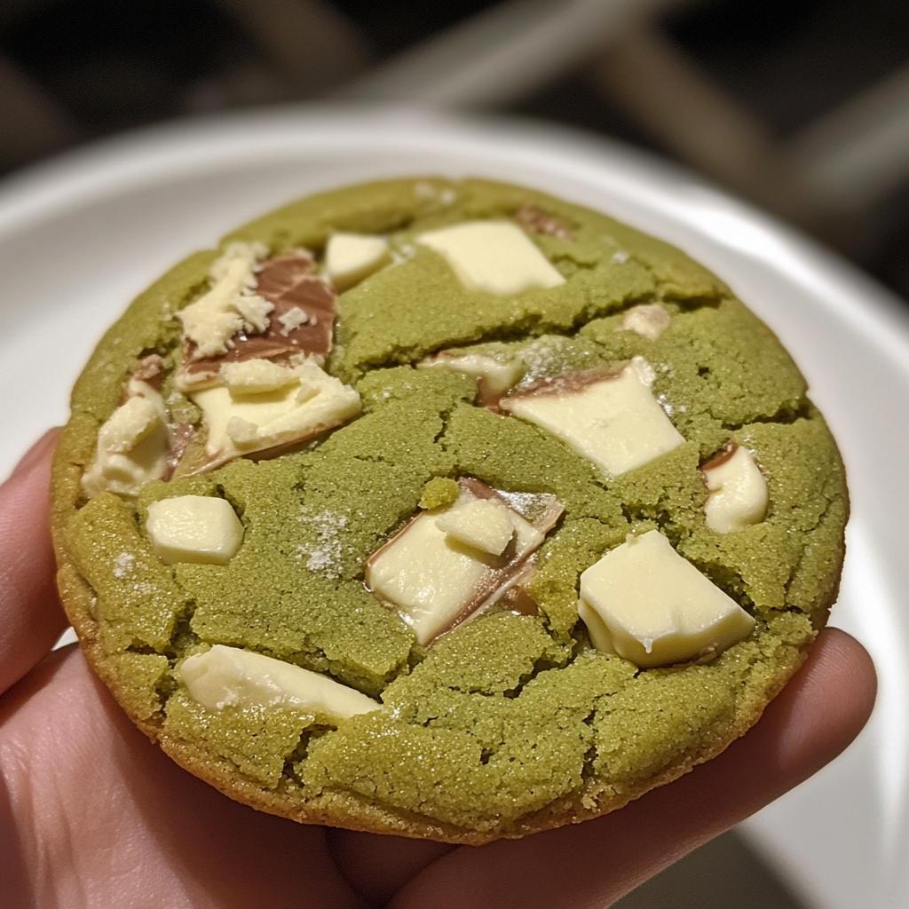 Weihnachtsplätzchen ausgefallene mit Matcha und weißer Schokolade.