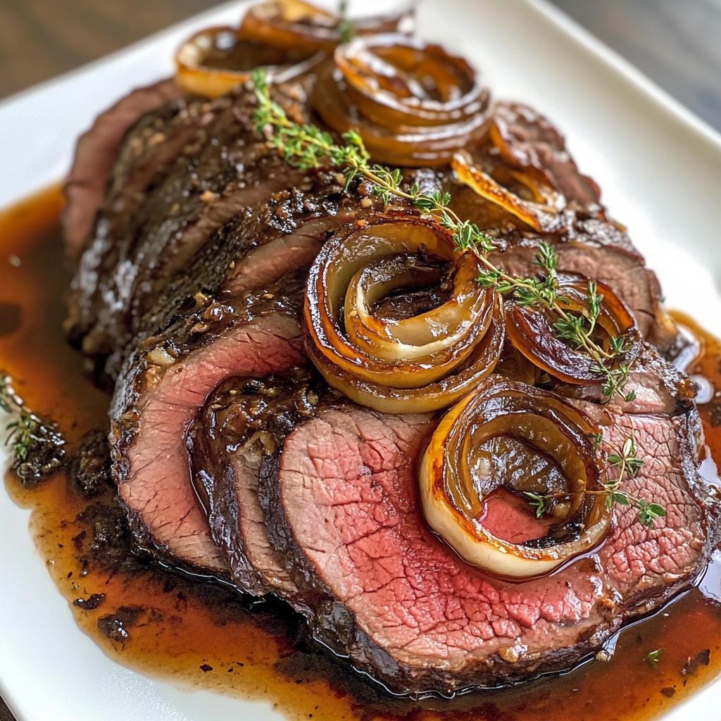 Zarter Rinderbraten in Aromatischer Balsamico-Zwiebel-Sauce