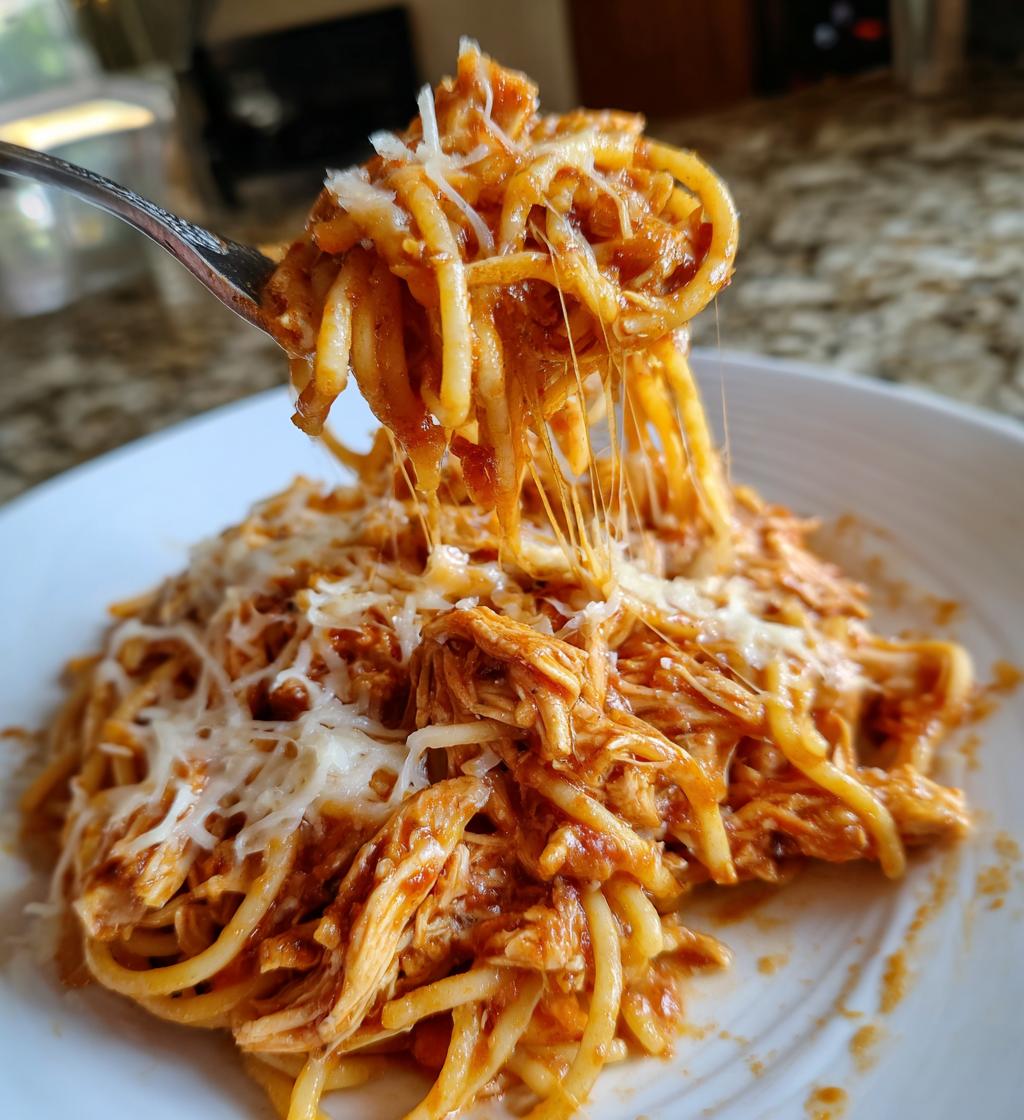 Crockpot-Hähnchen-Spaghetti