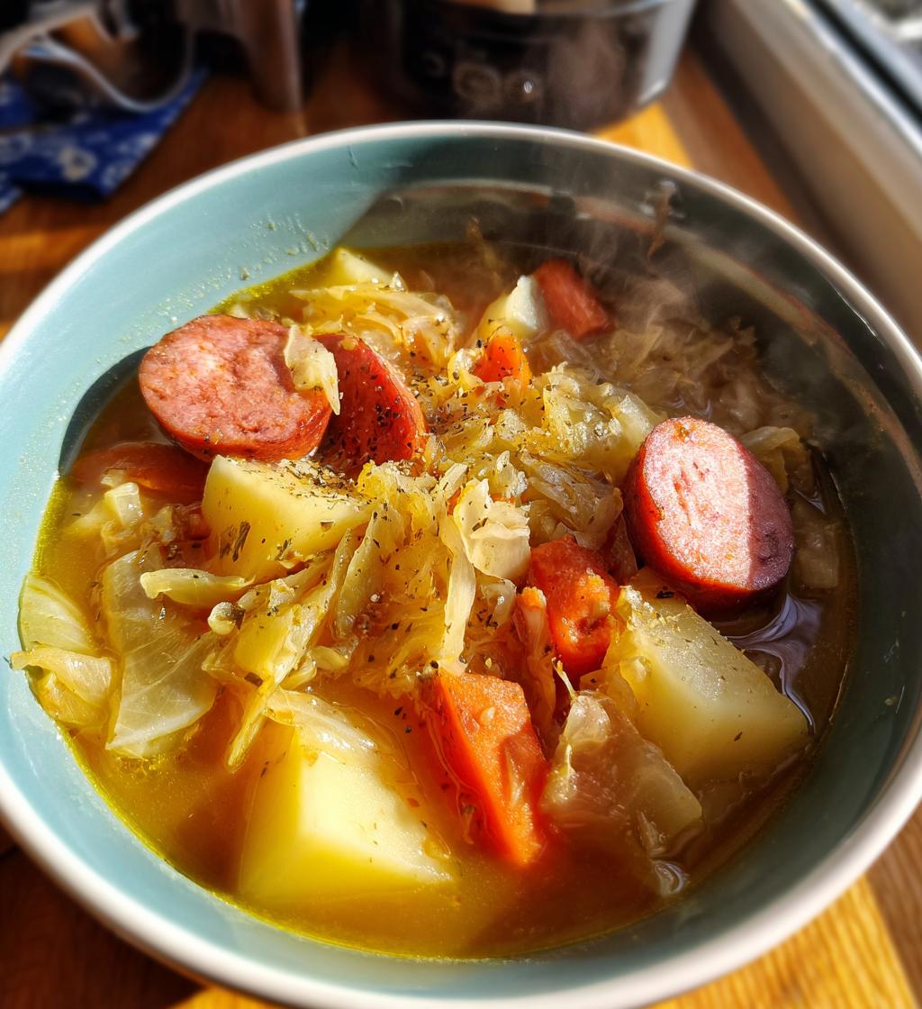 Kohl-Kartoffel-Wurst-Suppe