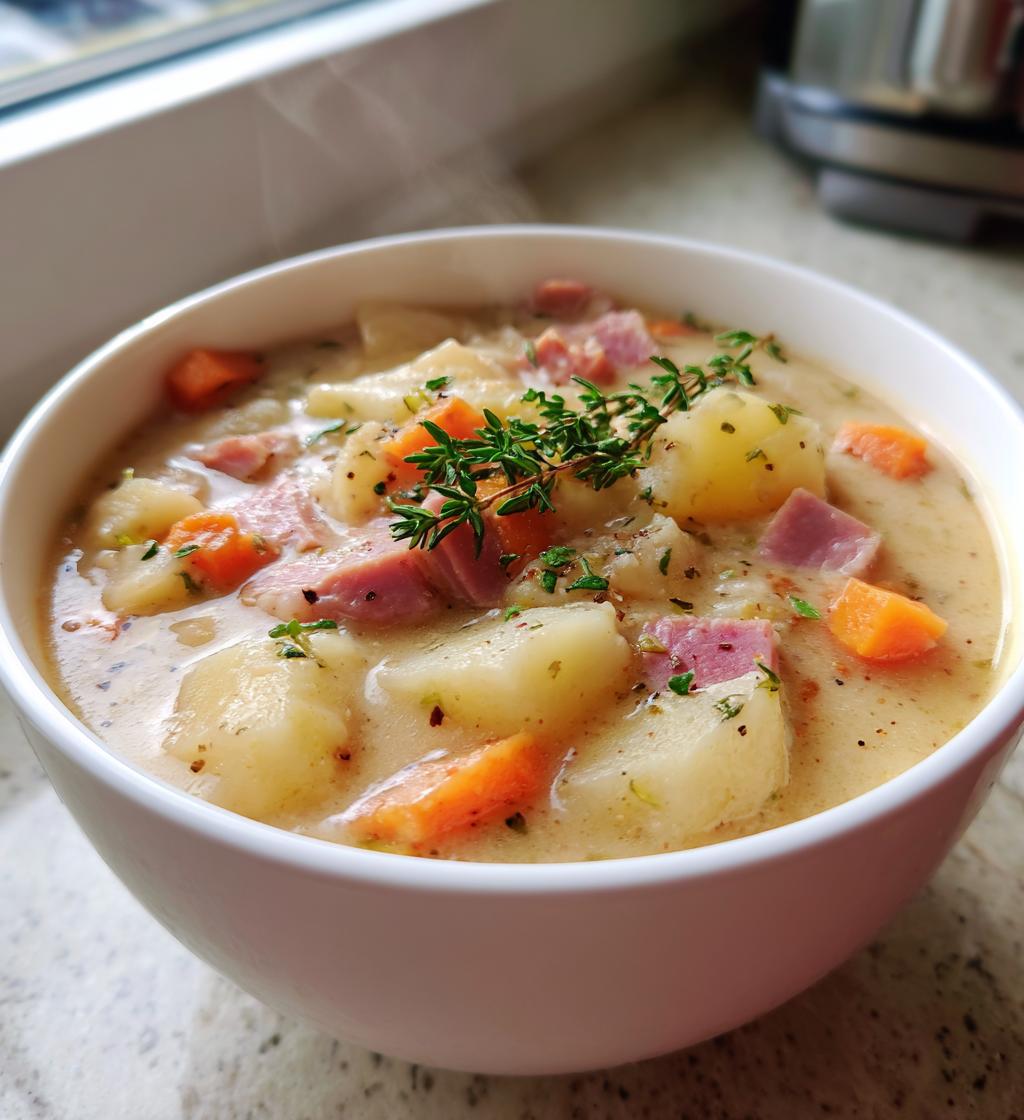 Schinken-Kartoffelsuppe im Crockpot