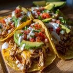 Zerkleinertes Hähnchen-Tacos aus dem Crockpot
