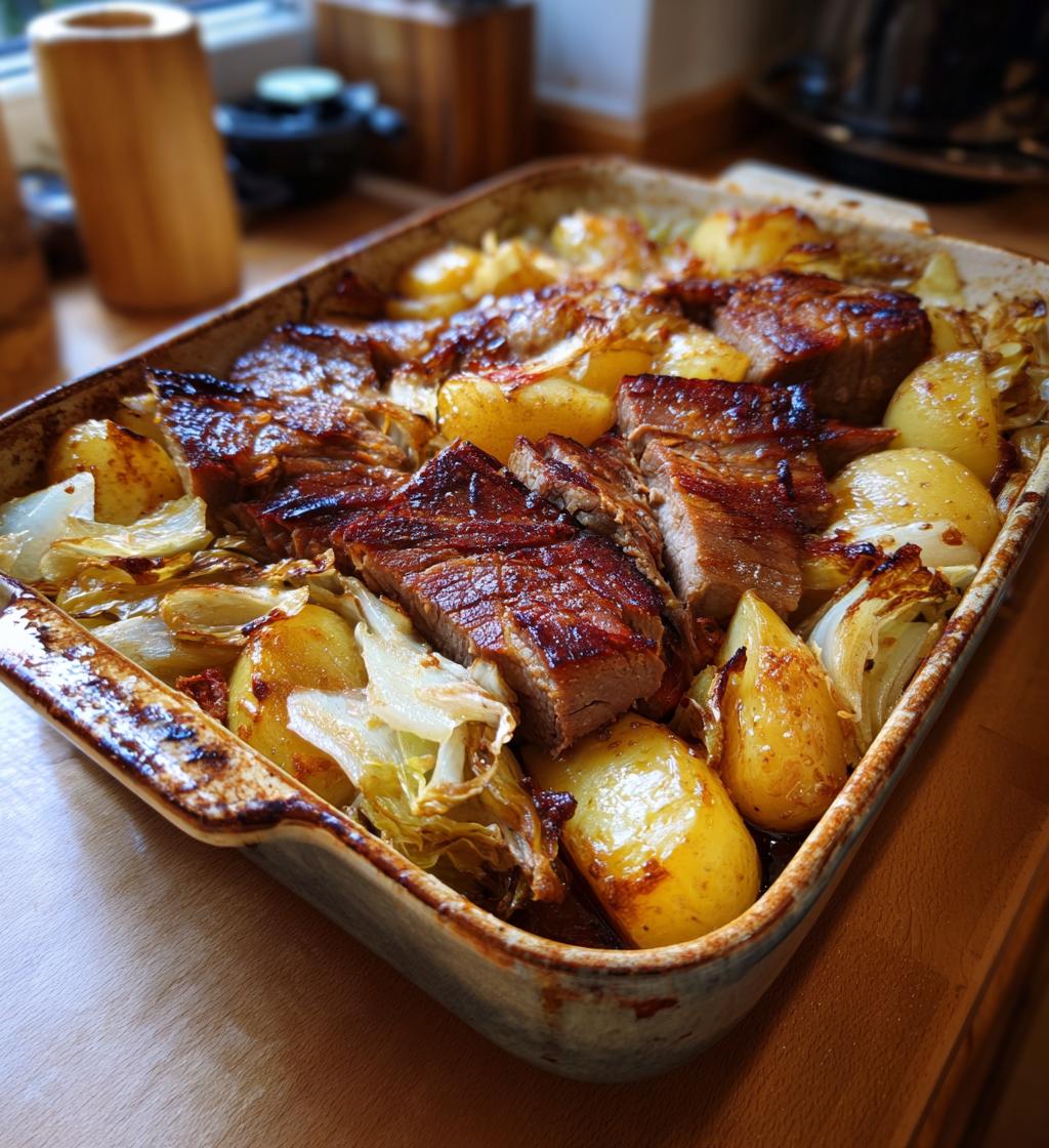 Corned Beef mit Kohl aus dem Ofen