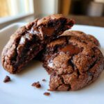 Doppelte Schokoladenkekse mit Schokostückchen