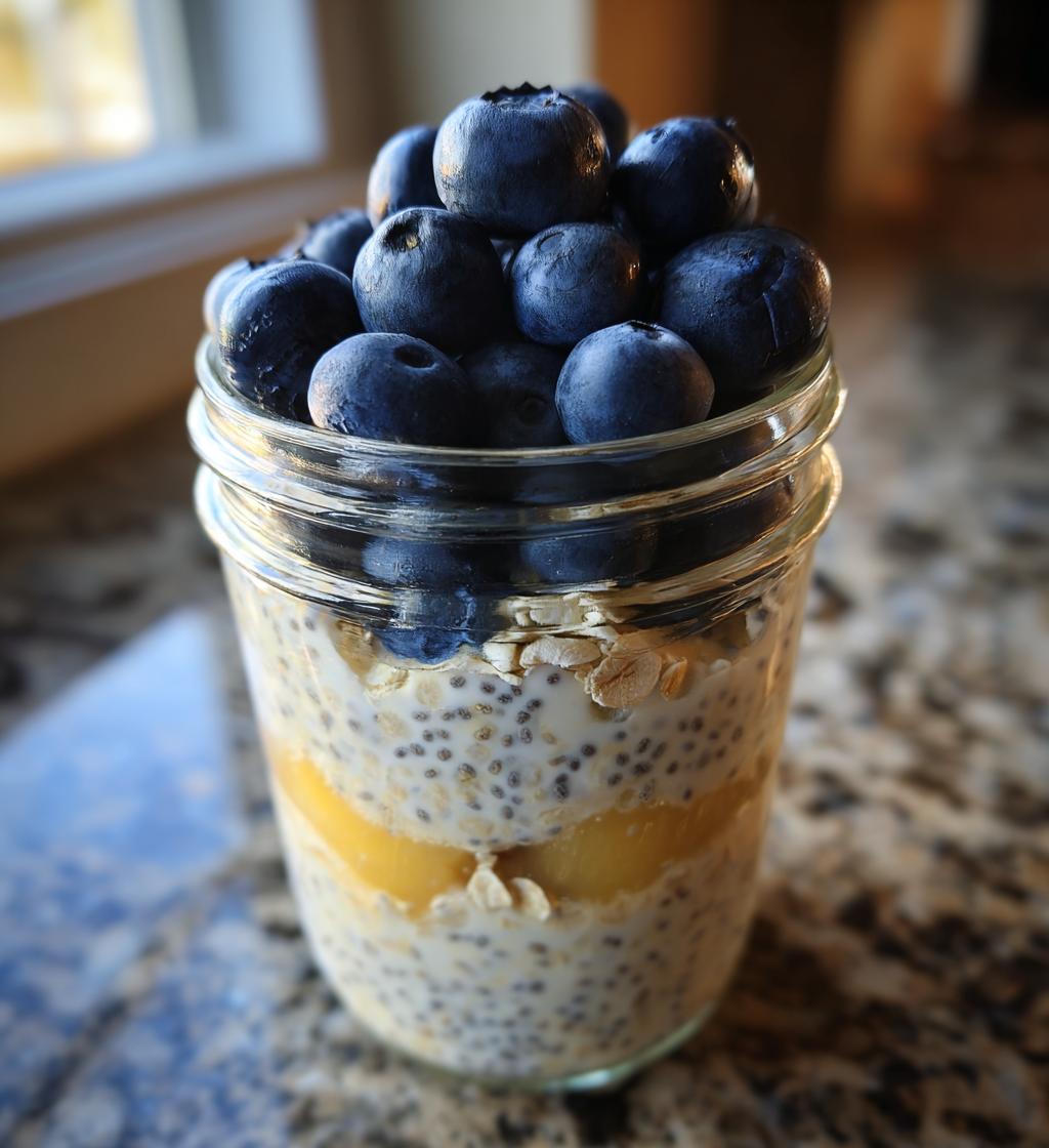Overnight Oats mit Blaubeeren