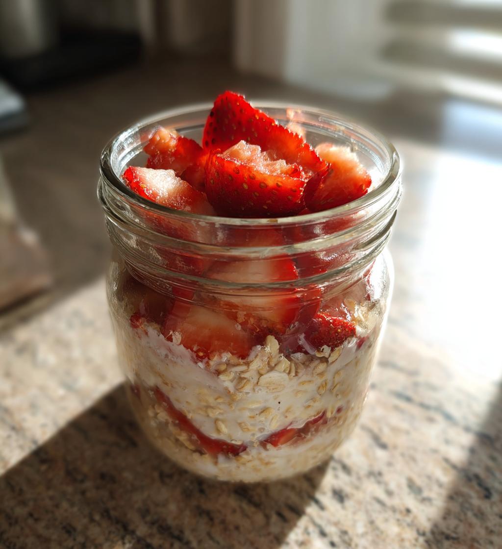 Overnight Oats mit Erdbeeren