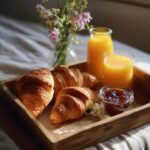 Romantische Frühstückstabletts