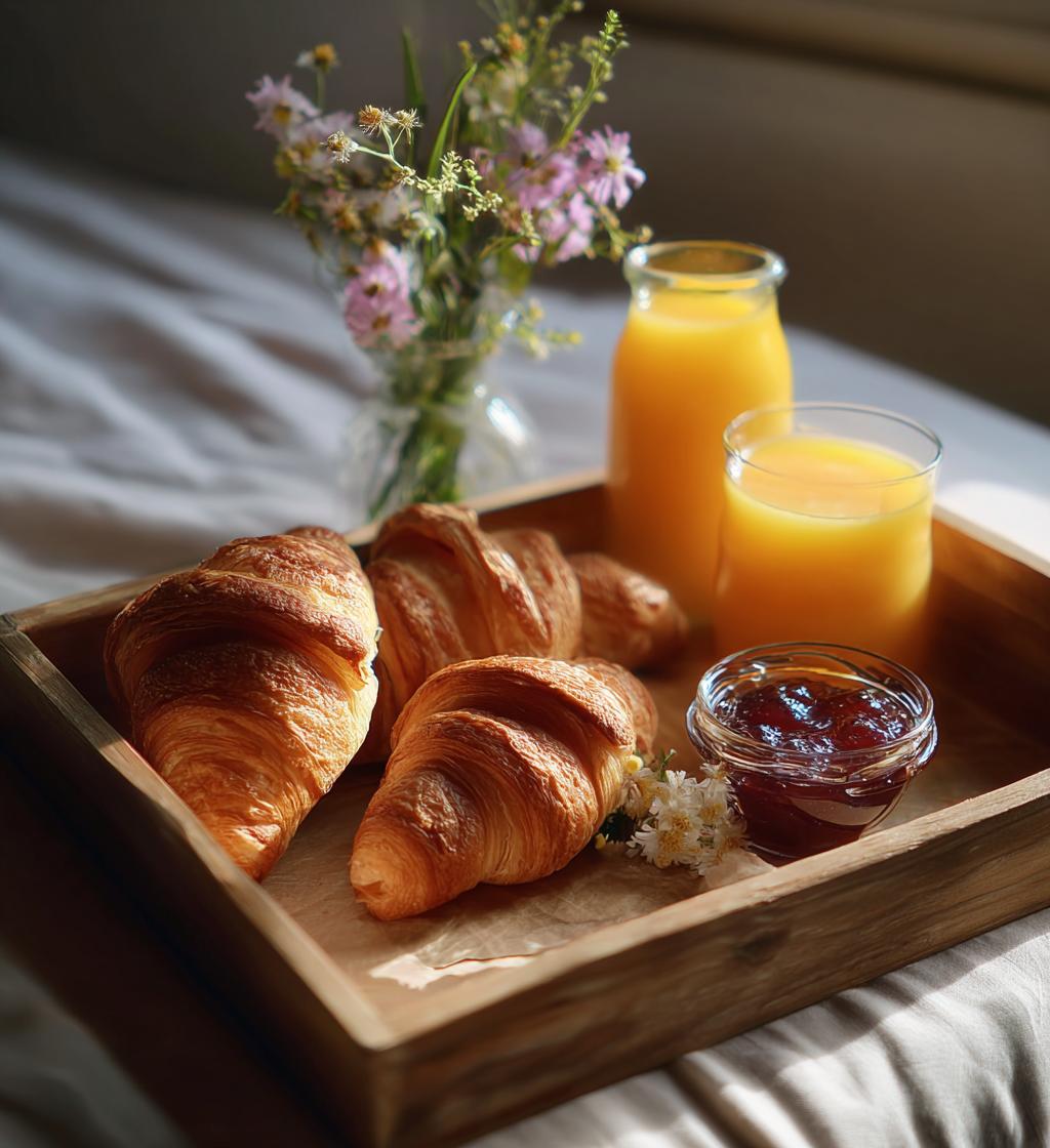 Romantische Frühstückstabletts