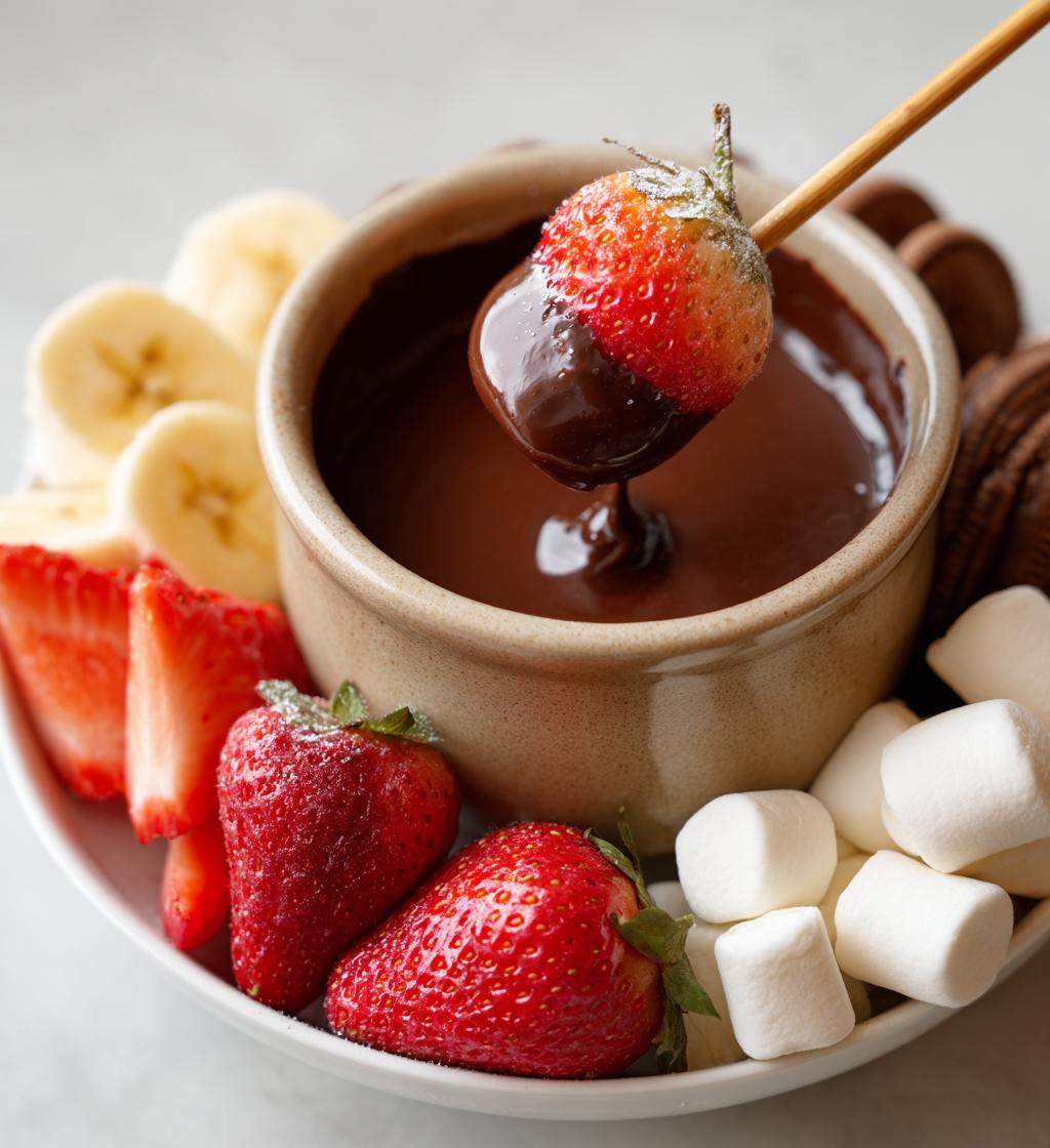Schokoladen-Fondue-Platte