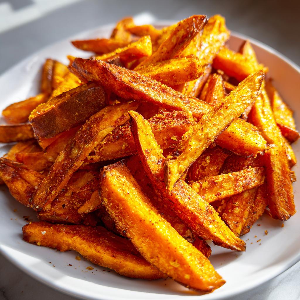 Süßkartoffelpommes aus der Heißluftfritteuse