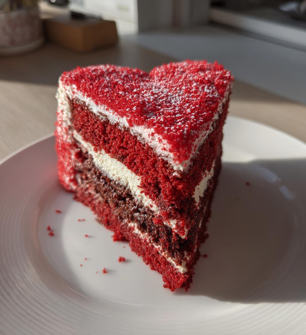 red heart cake