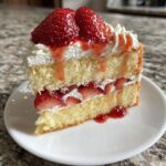 Erdbeer Sahnekuchen Hintergrundbild