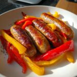 Wurst und Paprika im Air Fryer