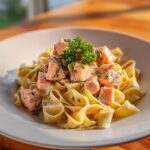 lachs mit bandnudeln
