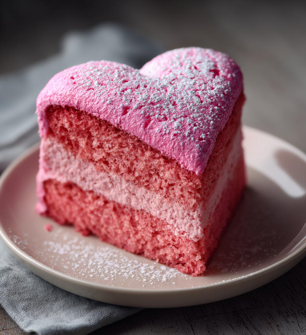 pink heart cake