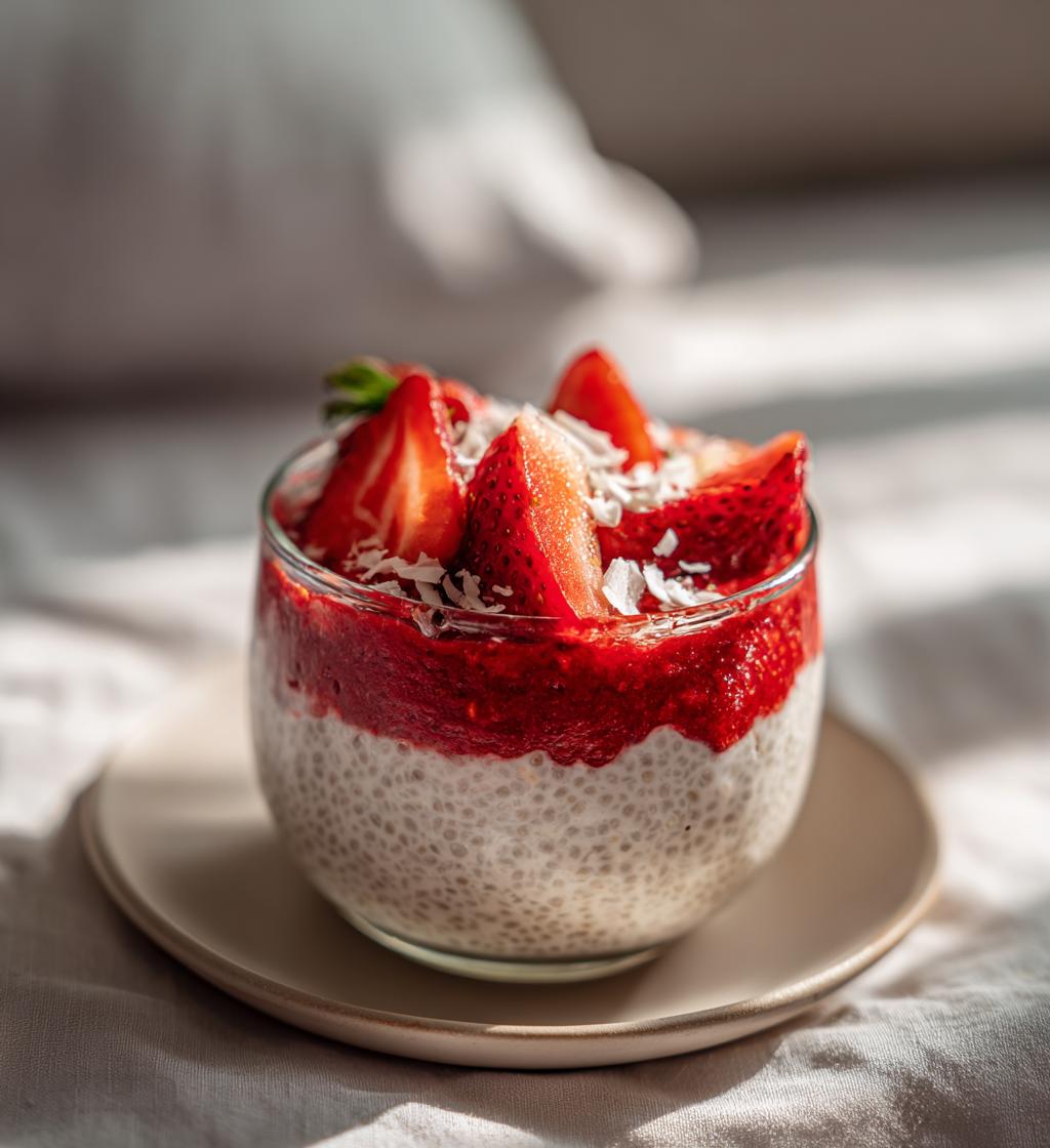 Chia Pudding mit Erdbeeren