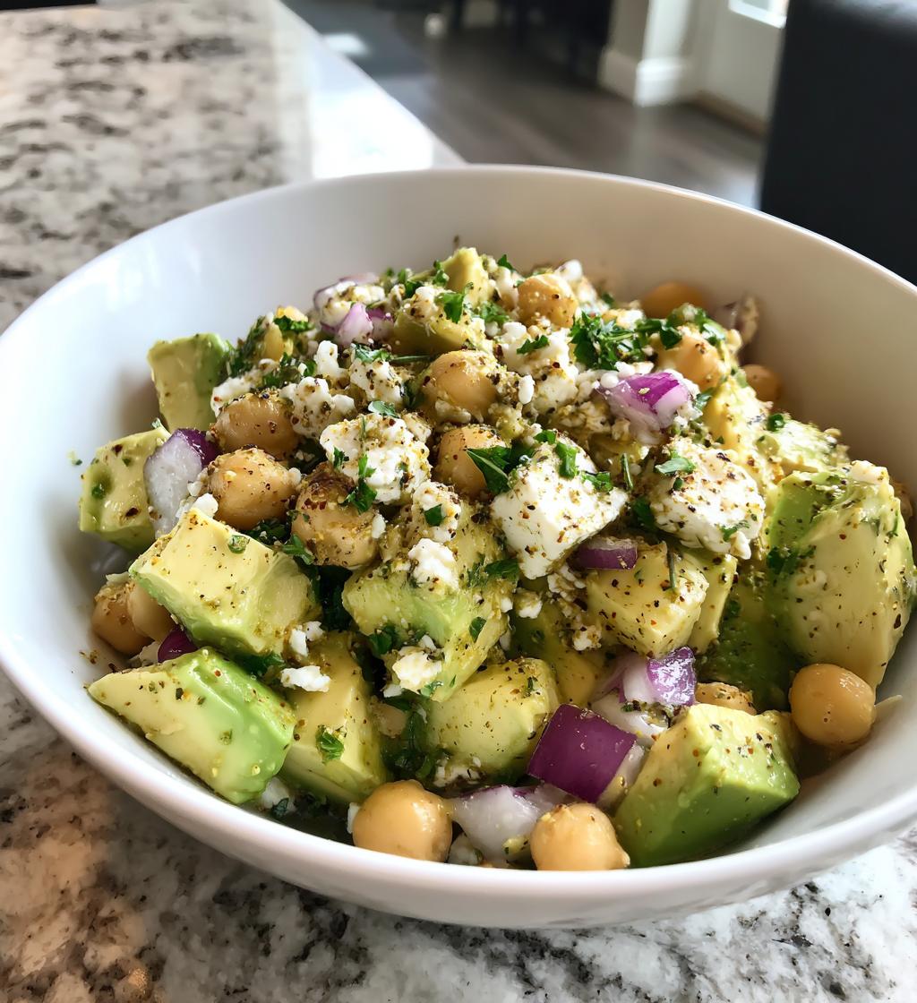 Kichererbsen-Feta Avocado-Salat in 10 Minuten