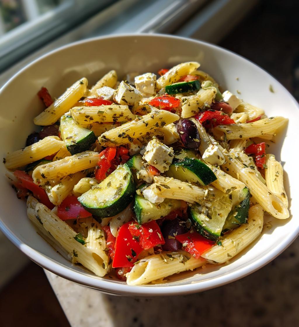 Mediterraner Nudelsalat
