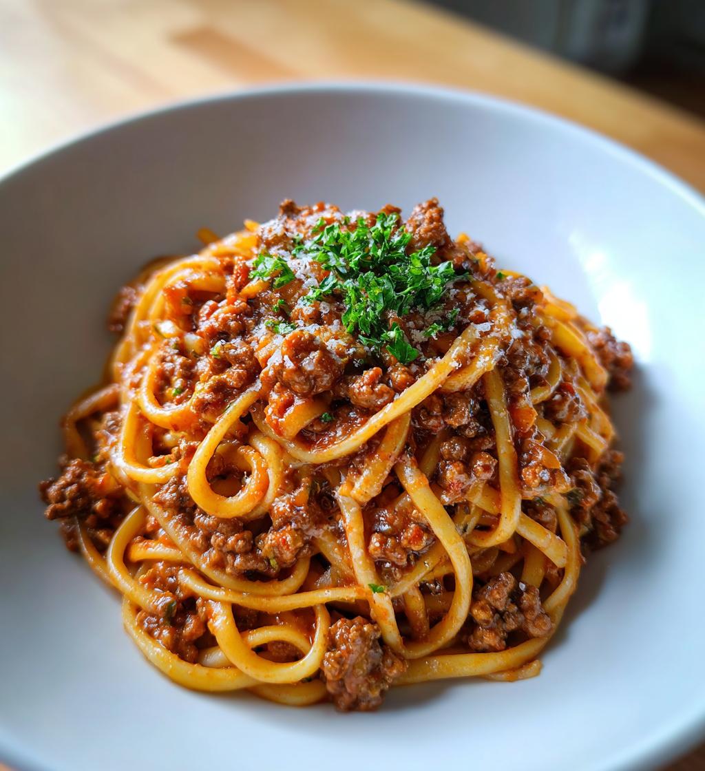cremige pasta mit hackfleisch
