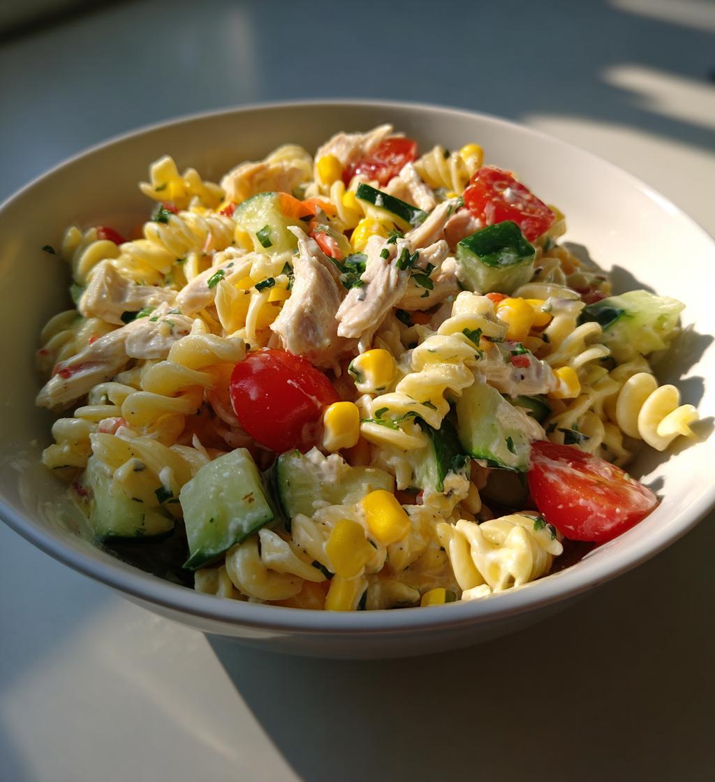 hähnchen nudelsalat