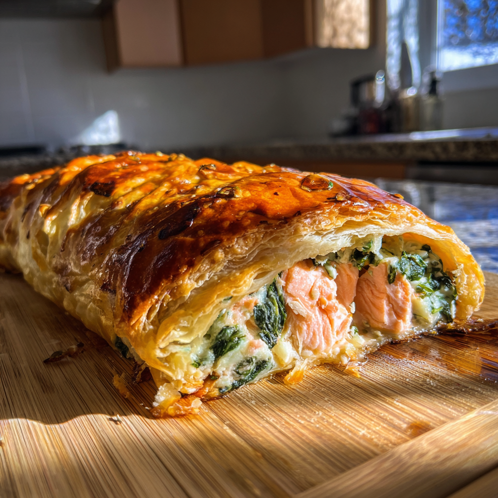 Lachs im Blätterteig mit Spinat: Göttlich Lecker