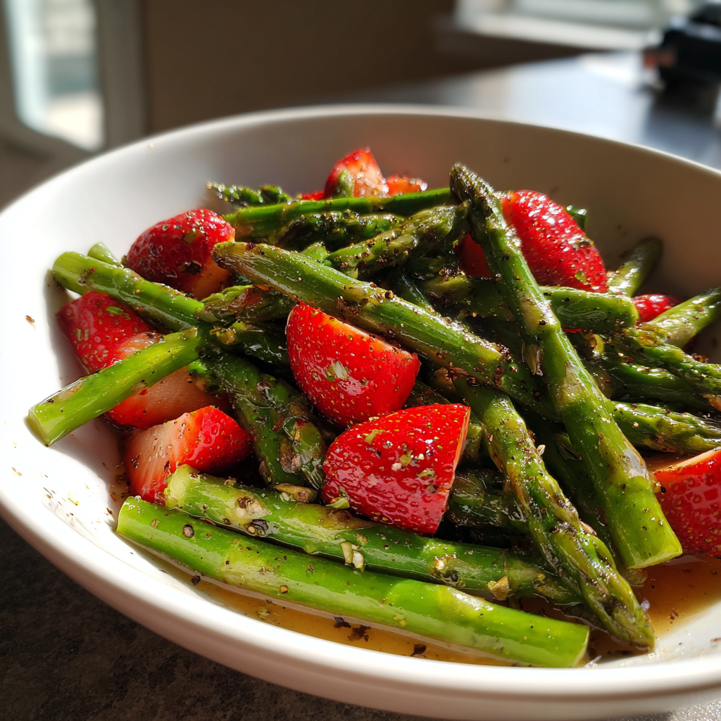 Lauwarmer Spargelsalat mit Erdbeeren: Köstlich Lecker