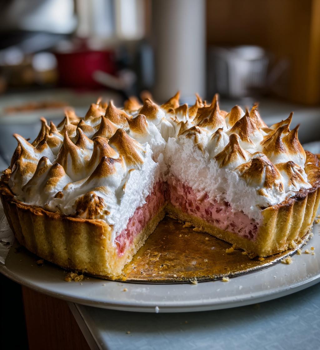 rhabarberkuchen mit baiserhaube