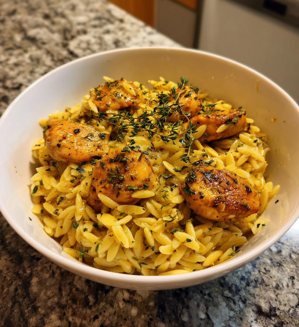 zitronen hähnchen orzo