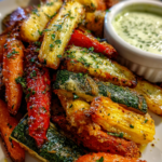 airfryer rezepte gemüse​: Leckerer luftfrittierter Gemüse-Mix mit Dip