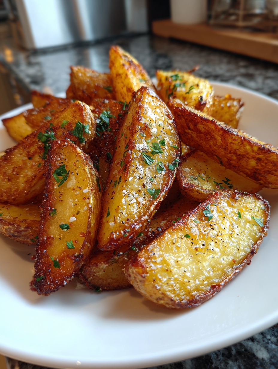airfryer rezepte schnell: knusprige Luftfritteuse Kartoffel wedges