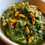 basilikum pesto selber machen: einfaches Rezept mit gerösteten Pinienkernen
