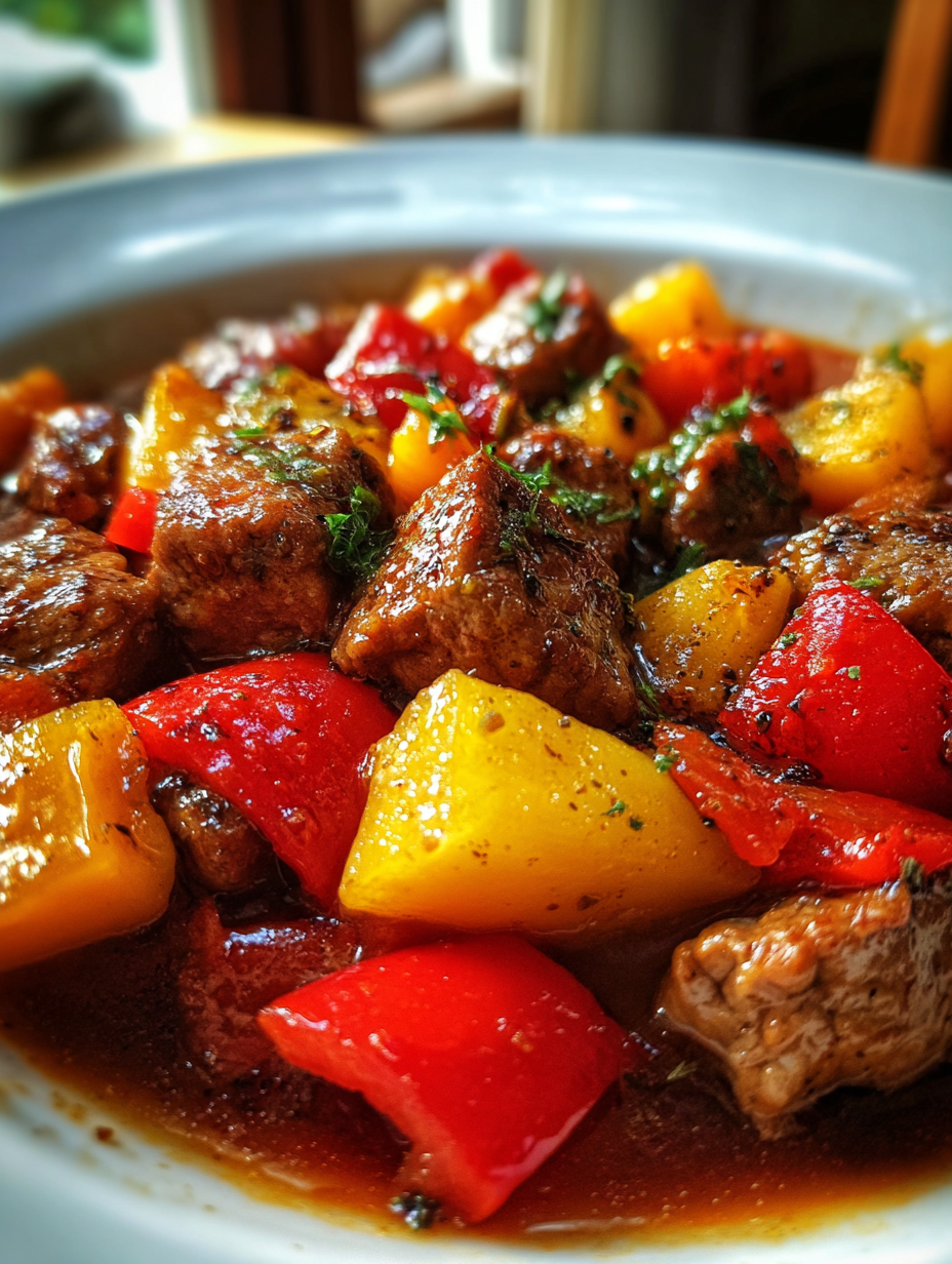 gulasch rezept: Ungarisches Gulasch mit Paprika und Kartoffeln