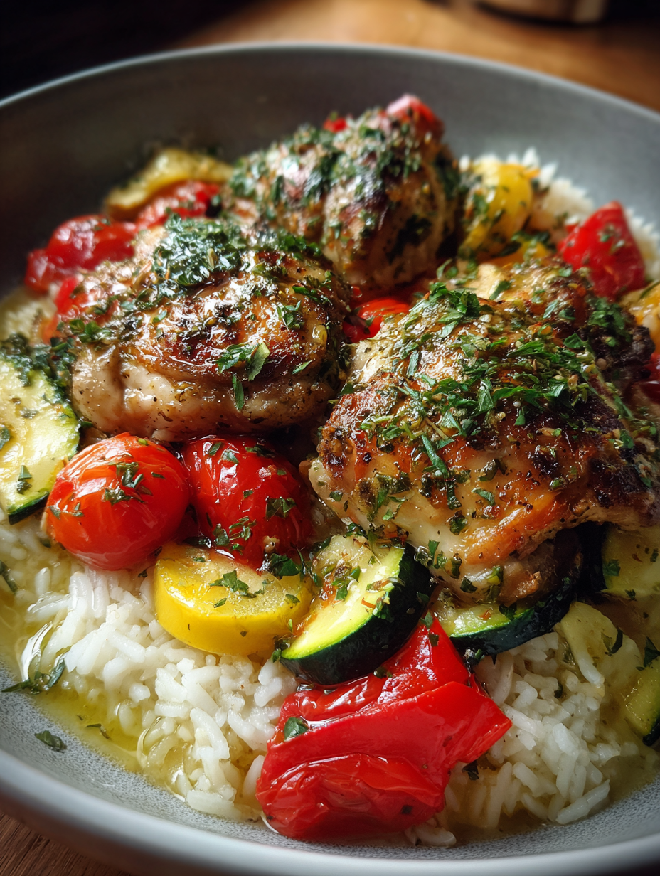 Mediterranes Hähnchen mit Zitronenreis: Heute Abend ein leckeres Abendessen!