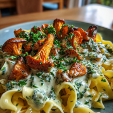 pfifferlinge rezept einfach: cremige Tagliatelle mit Pfifferlingen
