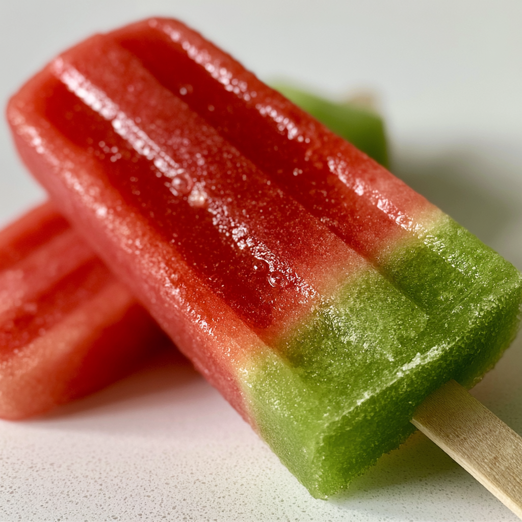 Wassermelonen-Limetten-Eis am Stiel für heiße Sommertage