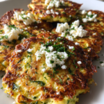zucchini puffer rezept: köstliche Puffer mit Feta und Kräutern