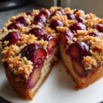 zwetschgenkuchen auf dem blech: saftiger Kuchen mit Streuseln