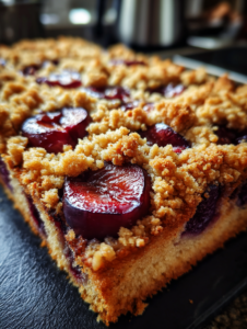 zwetschgenkuchen vom blech: saftiger Kuchen mit knusprigen Streuseln