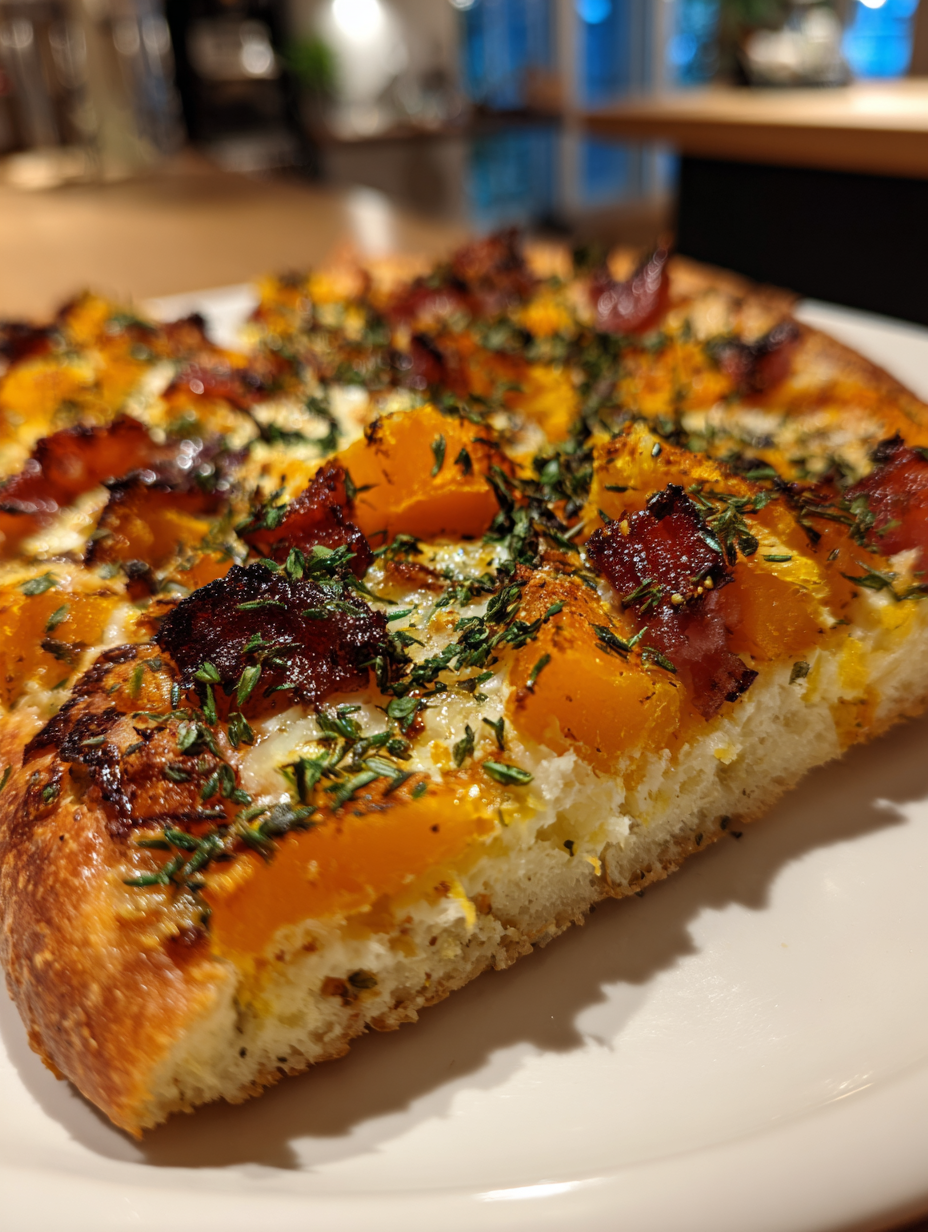 Flammkuchen mit Kürbis und Speck: Einfach köstlich und herzhaft
