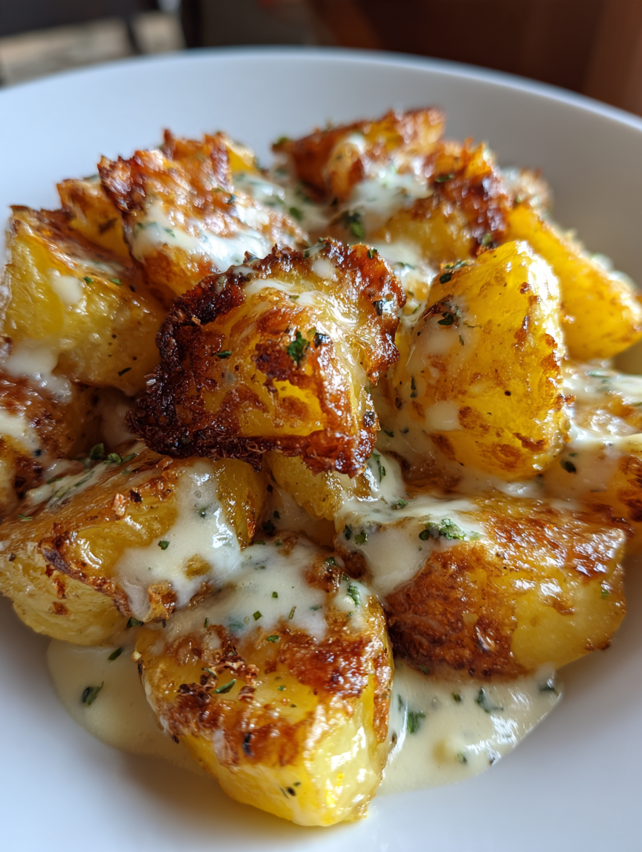 Cremige Knoblauch-Kartoffeln aus dem Airfryer: Einfach und lecker