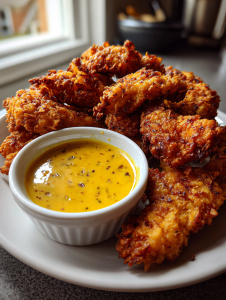 Knusprige Hähnchenstreifen mit Honig-Senf aus der Heißluftfritteuse: Einfach lecker und knusprig zubereitet